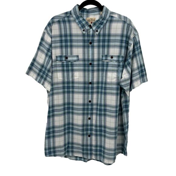 RedHead Blue Plaid Button Front Shirt Men XL Outdoorsy Casual Workwear Americana - Picture 1 of 11